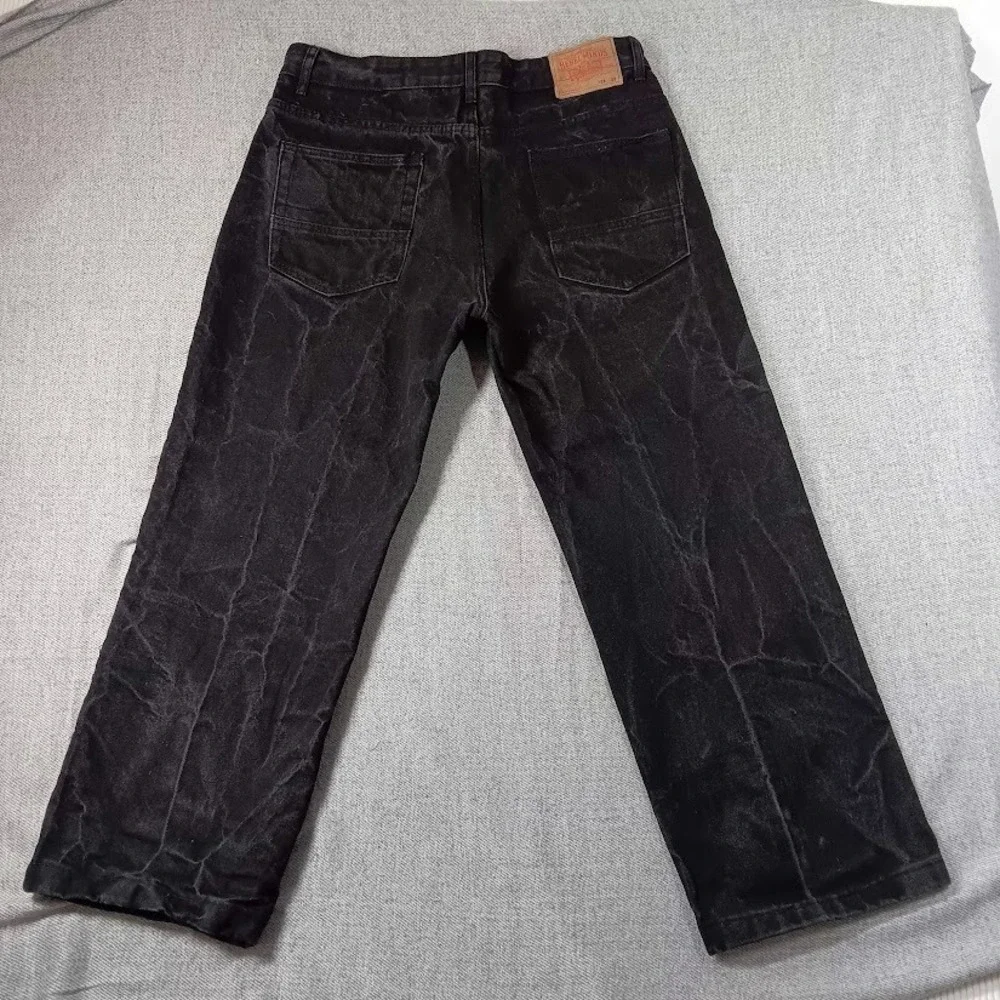 Rebel Minds Jeans Mens 36x32 Black Wash Relaxed Straight Denim‎ Pants Casual
